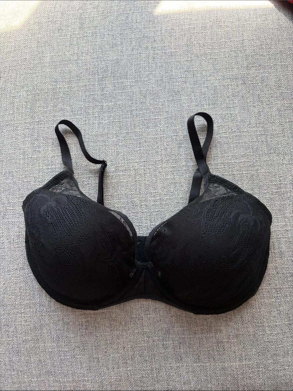 Natori Black Lace Bra Size 34DD